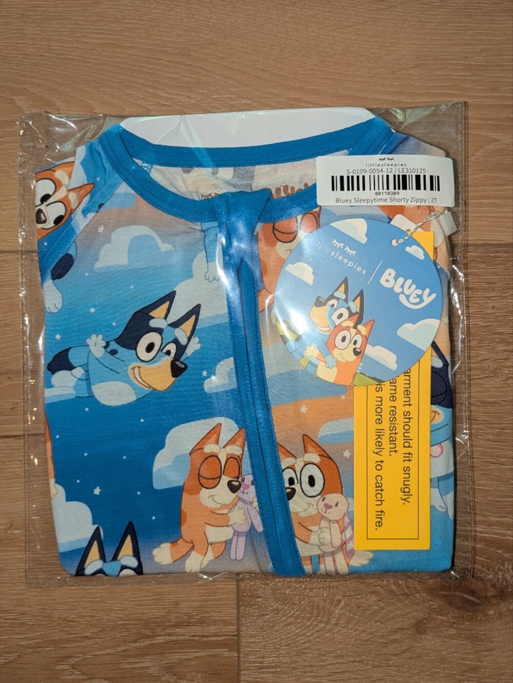 NWT Little Sleepies Bluey Sleepytime Shorty Zippy 2t